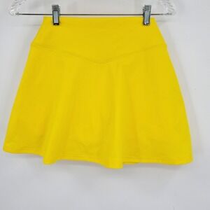 Spiritual Gangster Womens Yellow Athletic Skort Skirt Size Small Preppy Golf